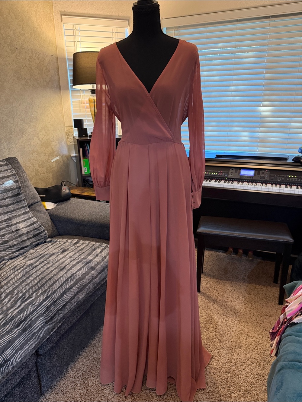 Xtaren Mauve Rose Chiffon Dress